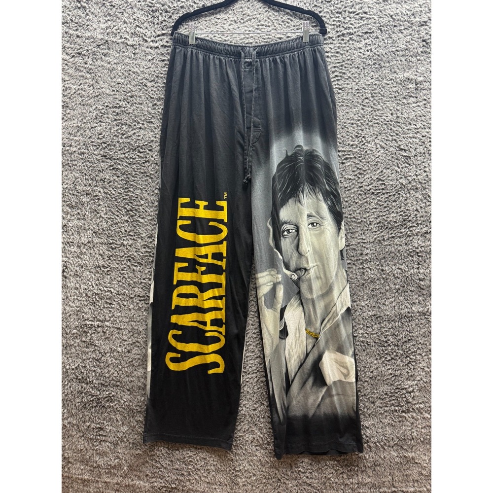 Vintage‎ Scarface Men's Black Tony Montana  Wide Baggy Pants Size XL